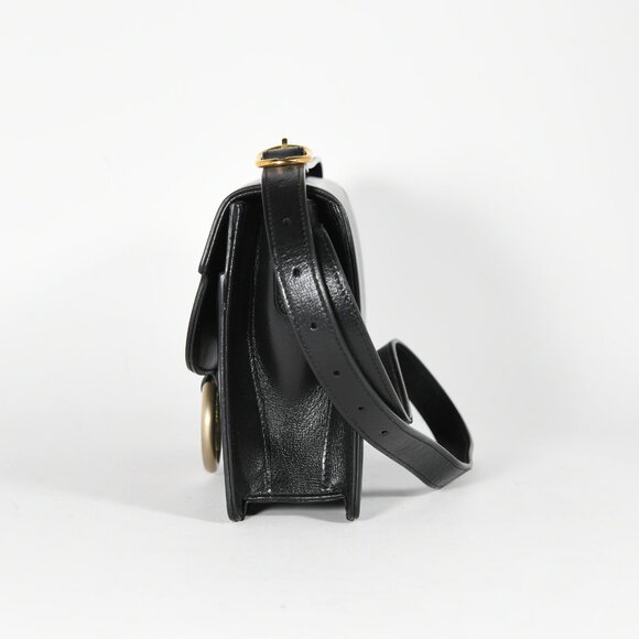 Gucci Small GG Ring Shoulder Bag - Black Leather, Gold Hardware - Picture 3 of 13